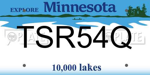 TSR54Q Minnesota License Plate