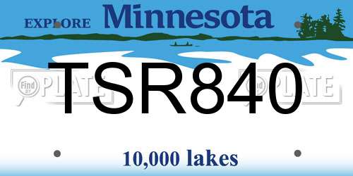 TSR840 Minnesota License Plate