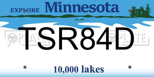 TSR84D Minnesota License Plate