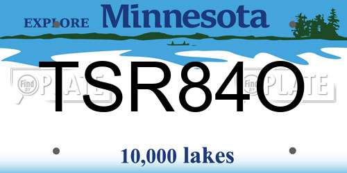 TSR84O Minnesota License Plate