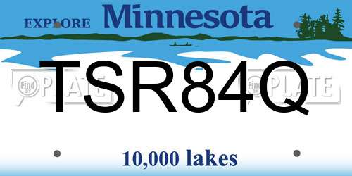 TSR84Q Minnesota License Plate