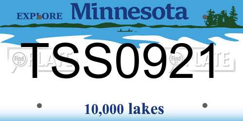 TSS0921 Minnesota License Plate