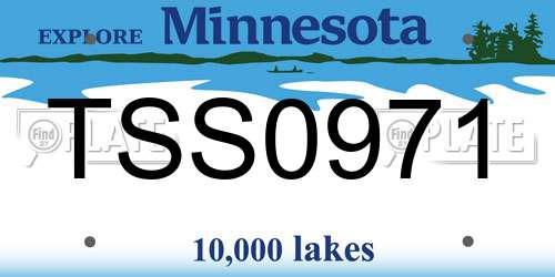 TSS0971 Minnesota License Plate