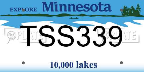 TSS339 Minnesota License Plate
