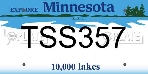 TSS357 Minnesota License Plate