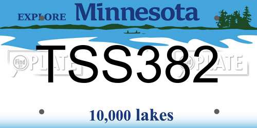 TSS382 Minnesota License Plate