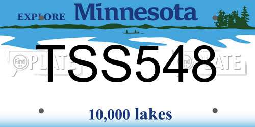 TSS548 Minnesota License Plate