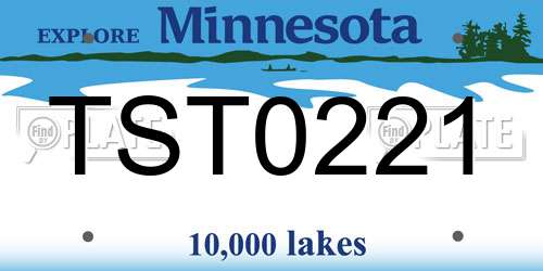 TST0221 Minnesota License Plate