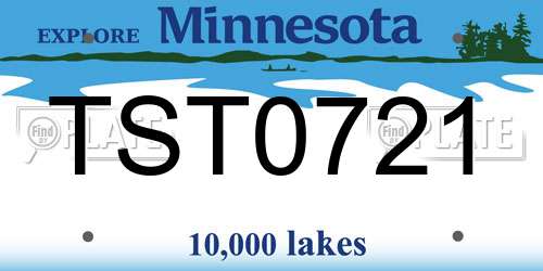 TST0721 Minnesota License Plate