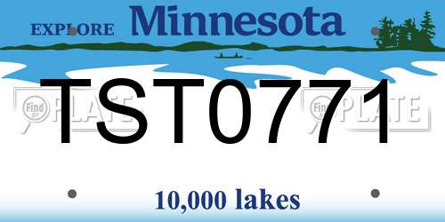 TST0771 Minnesota License Plate