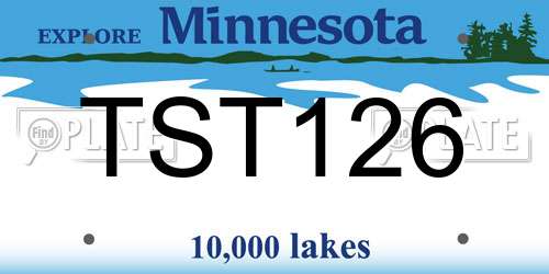 TST126 Minnesota License Plate