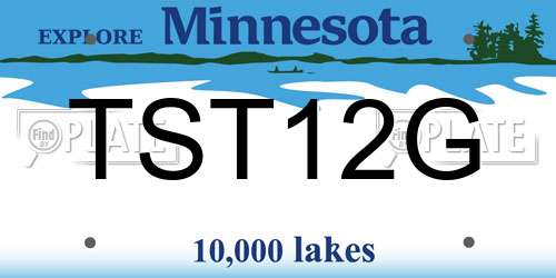 TST12G Minnesota License Plate