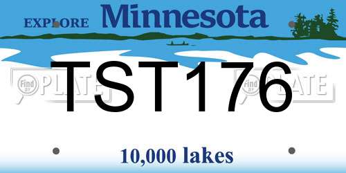 TST176 Minnesota License Plate
