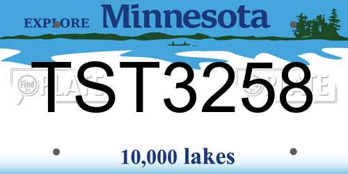 TST3258 Minnesota License Plate