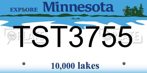 TST3755 Minnesota License Plate