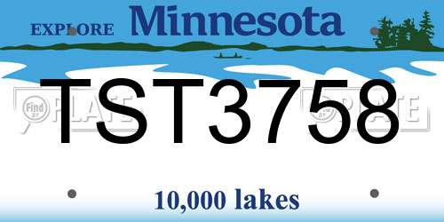 TST3758 Minnesota License Plate