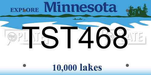 TST468 Minnesota License Plate