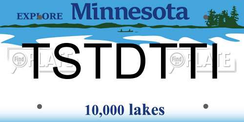 TSTDTTI Minnesota License Plate