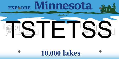 TSTETSS Minnesota License Plate