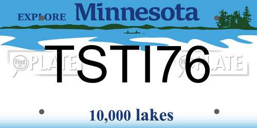 TSTI76 Minnesota License Plate