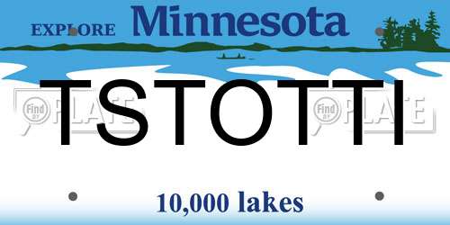 TSTOTTI Minnesota License Plate