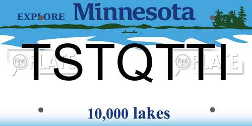 TSTQTTI Minnesota License Plate