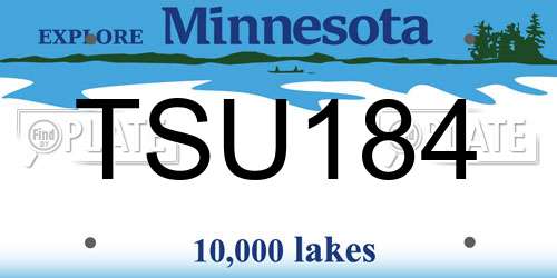 TSU184 Minnesota License Plate