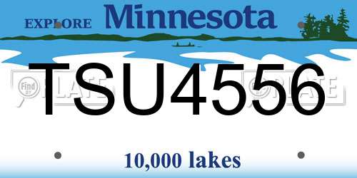 TSU4556 Minnesota License Plate