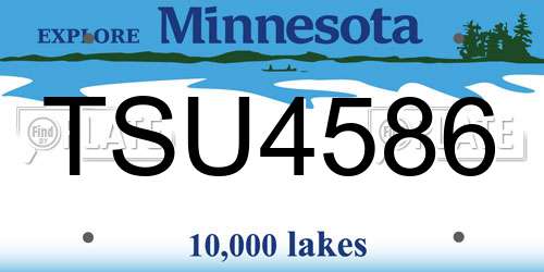 TSU4586 Minnesota License Plate