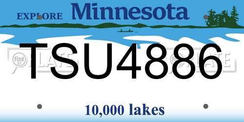 TSU4886 Minnesota License Plate