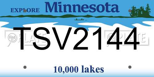 TSV2144 Minnesota License Plate