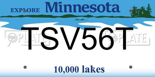 TSV56T Minnesota License Plate
