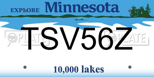 TSV56Z Minnesota License Plate