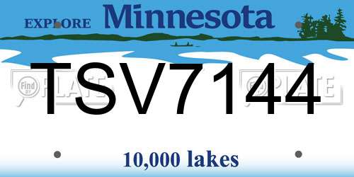 TSV7144 Minnesota License Plate