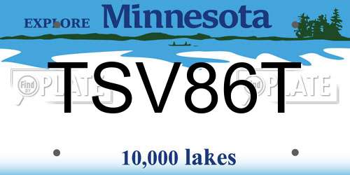 TSV86T Minnesota License Plate