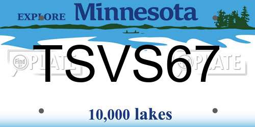TSVS67 Minnesota License Plate