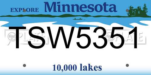 TSW5351 Minnesota License Plate