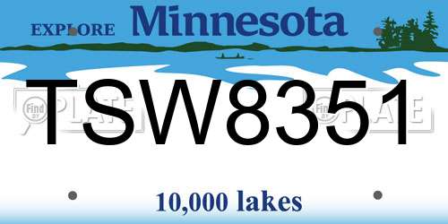 TSW8351 Minnesota License Plate