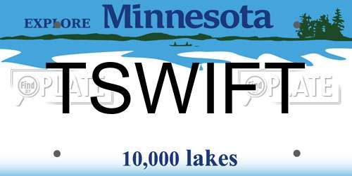 TSWIFT Minnesota License Plate