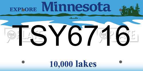 TSY6716 Minnesota License Plate