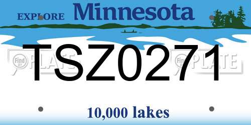 TSZ0271 Minnesota License Plate
