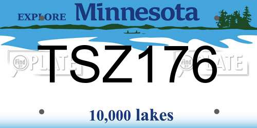 TSZ176 Minnesota License Plate