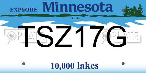 TSZ17G Minnesota License Plate
