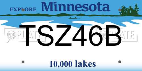 TSZ46B Minnesota License Plate