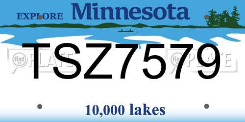 TSZ7579 Minnesota License Plate