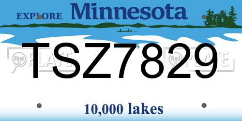 TSZ7829 Minnesota License Plate