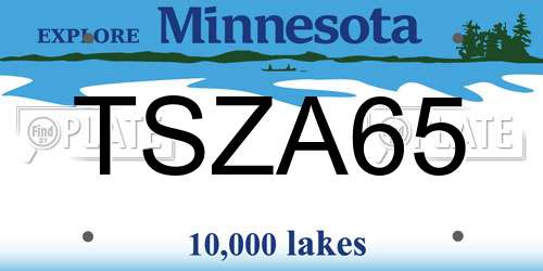 TSZA65 Minnesota License Plate