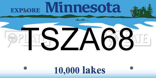 TSZA68 Minnesota License Plate