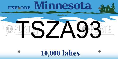 TSZA93 Minnesota License Plate