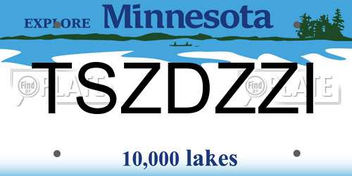TSZDZZI Minnesota License Plate